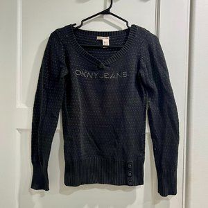 DKNY black and silver sweater